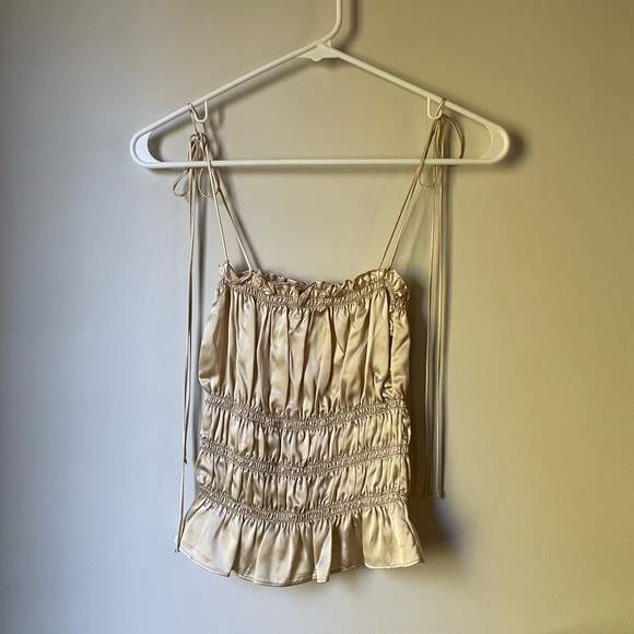 NWT Reformation Viviana Silk Top Ivory Sz S - Picture 4 of 9